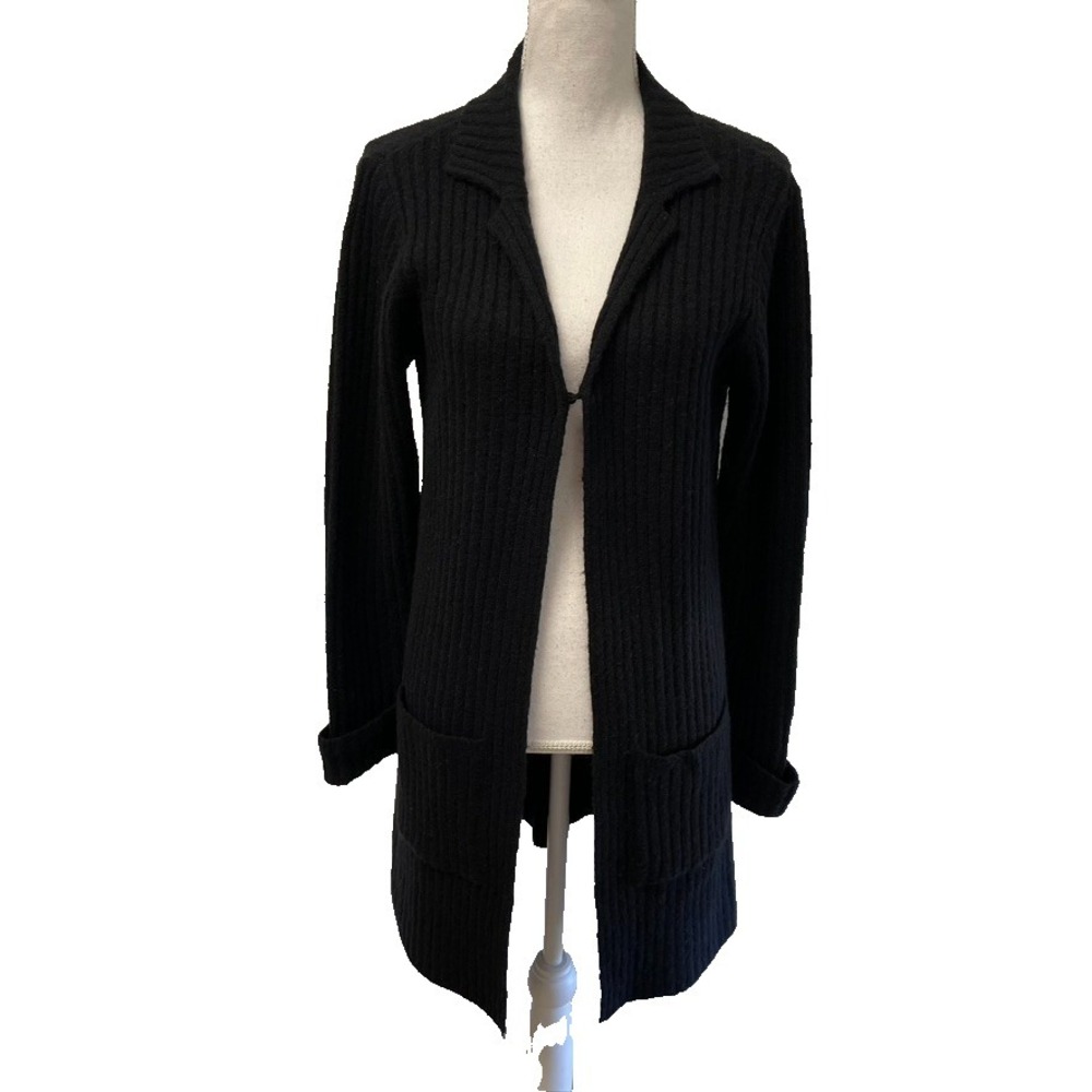 Northern Isles Cardigan Sweater Jumper Womens Small Black Mid Length Goth Grunge
